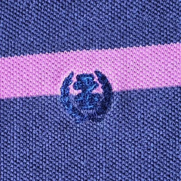 Izod, Size XL, Pink/Navy Striped Polo - Picture 6 of 8